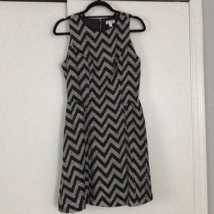 Black and silver chevron dress